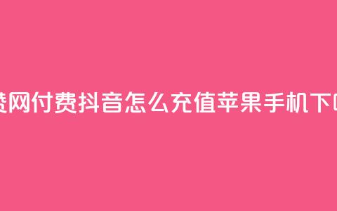 QQ秒赞网付费 - 抖音怎么充值苹果手机 第1张 QQ秒赞网付费 - 抖音怎么充值苹果手机 第1张
