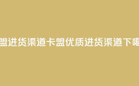 卡盟进货渠道(卡盟优质进货渠道) 第1张 卡盟进货渠道(卡盟优质进货渠道) 第1张