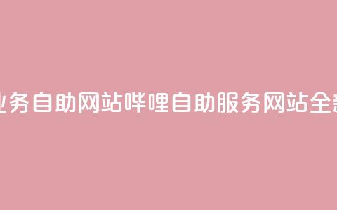 哔哩业务自助网站(哔哩自助服务网站全新上线) 第1张