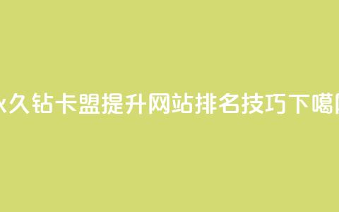 永久钻卡盟,提升网站排名技巧 第1张 永久钻卡盟,提升网站排名技巧 第1张