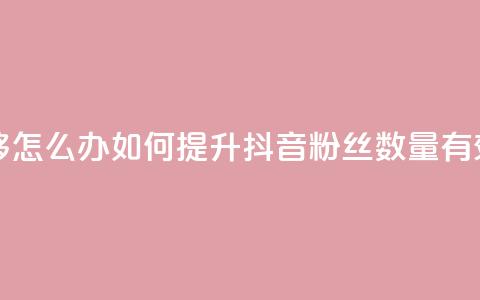 抖音有效粉丝不够500怎么办 - 如何提升抖音粉丝数量,有效方法分享!! 第1张 抖音有效粉丝不够500怎么办 - 如何提升抖音粉丝数量,有效方法分享!! 第1张