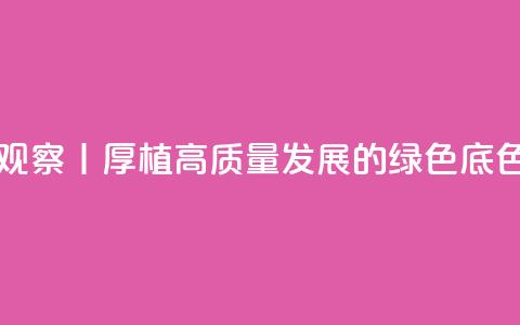 时政微观察丨厚植高质量发展的绿色底色 第1张 时政微观察丨厚植高质量发展的绿色底色 第1张
