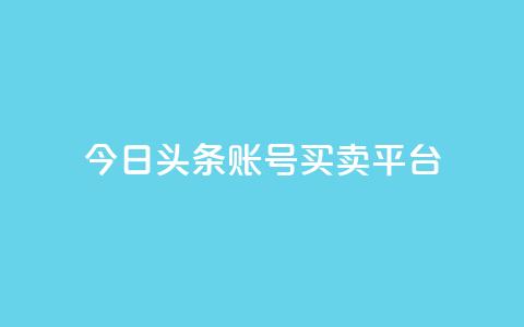 今日头条账号买卖平台 - 今日头条账号交易平台解析与实操指南。 第1张 今日头条账号买卖平台 - 今日头条账号交易平台解析与实操指南。 第1张