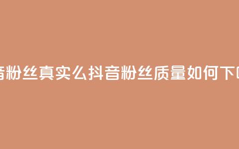 抖音粉丝真实么 - 抖音粉丝质量如何?~ 第1张 抖音粉丝真实么 - 抖音粉丝质量如何?~ 第1张