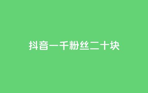 抖音一千粉丝二十块 - 如何在抖音快速获得1,000粉丝，仅需20元？! 第1张