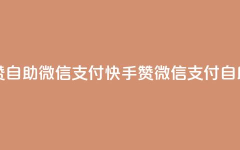 快手赞自助微信支付(快手赞微信支付自助使用) 第1张 快手赞自助微信支付(快手赞微信支付自助使用) 第1张