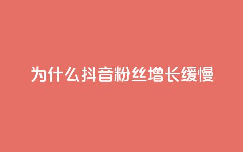 为什么抖音粉丝增长缓慢? 第1张 为什么抖音粉丝增长缓慢? 第1张