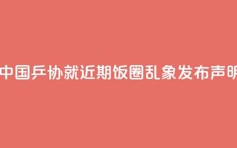 中国乒协就近期“饭圈”乱象发布声明 第1张 中国乒协就近期“饭圈”乱象发布声明 第1张