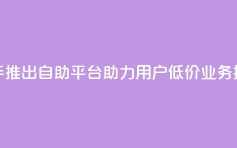 快手推出自助平台 助力用户低价业务操作 第1张 快手推出自助平台 助力用户低价业务操作 第1张