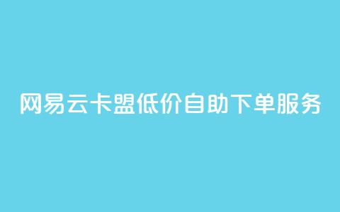 网易云卡盟低价自助下单服务 第1张 网易云卡盟低价自助下单服务 第1张