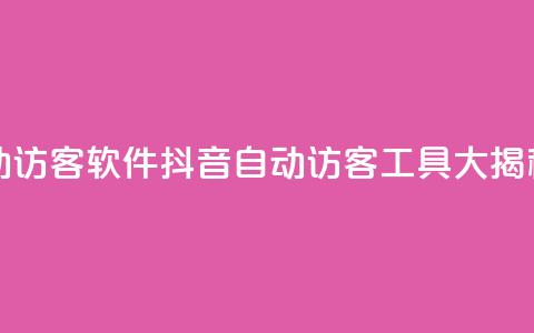 抖音自动访客软件(抖音自动访客工具大揭秘) 第1张 抖音自动访客软件(抖音自动访客工具大揭秘) 第1张