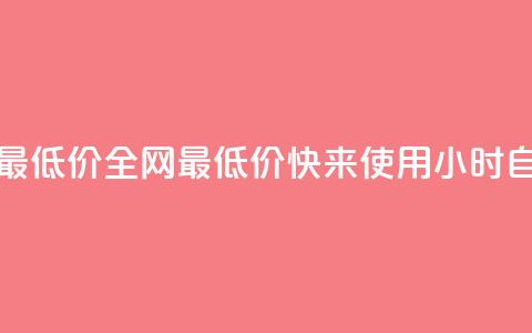 小时自助下单全网最低价 - 全网最低价!快来使用小时自助下单服务~ 第1张 小时自助下单全网最低价 - 全网最低价!快来使用小时自助下单服务~ 第1张