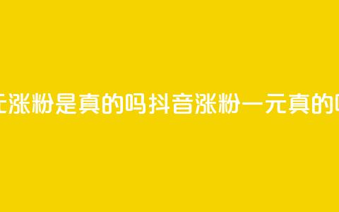 抖音一元涨粉是真的吗 - 抖音涨粉一元真的吗?~ 第1张 抖音一元涨粉是真的吗 - 抖音涨粉一元真的吗?~ 第1张