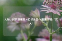 大和：降阿里巴巴-W目标价至170港元 评级“买入”