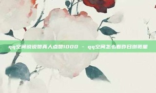 qq空间说说赞真人点赞1000 - qq空间怎么看昨日浏览量