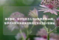 快手粉丝，快手粉丝怎么可以快速达到5000粉，快手达人如何快速吸引粉丝亿乐社区SUP货源站