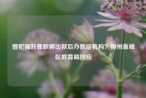 曾犯强奸罪教师出狱后办教培机构？柳州鱼峰区教育局回应