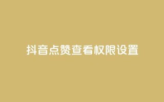 抖音点赞查看权限设置 - douyingcom充值网址