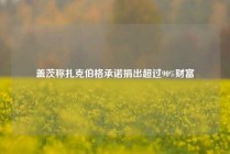 盖茨称扎克伯格承诺捐出超过90%财富