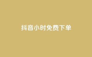 抖音24小时免费下单 - 抖音播放量充值网站
