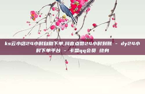 ks云小店24小时自助下单,抖音点赞24小时到账 - dy24小时下单平台 卡盟qq会员 终身  第1张