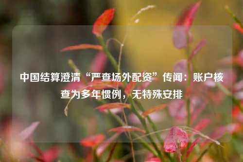 中国结算澄清“严查场外配资”传闻：账户核查为多年惯例，无特殊安排  第1张