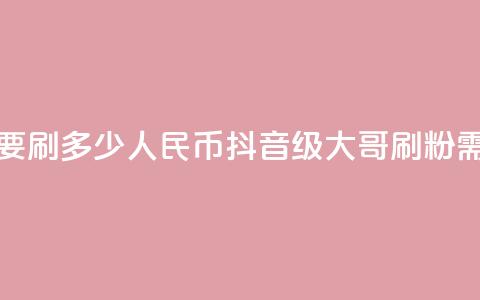 抖音75级大哥需要刷多少人民币(抖音75级大哥刷粉需花多少人民币？)  第1张