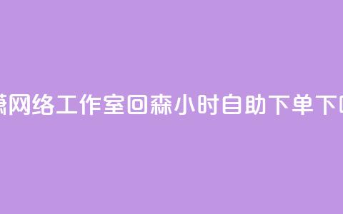 子潇网络工作室 - 回森24小时自助下单  第1张 子潇网络工作室 - 回森24小时自助下单  第1张