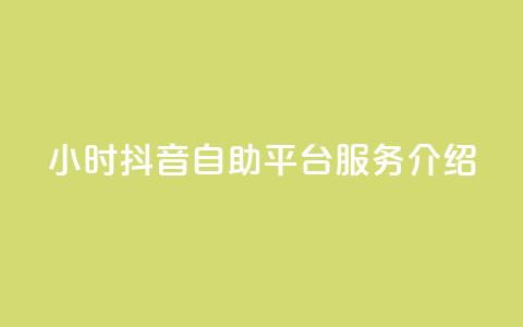 24小时抖音自助平台服务介绍  第1张 24小时抖音自助平台服务介绍  第1张