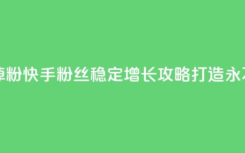 快手粉丝平台+永不掉粉 - 快手粉丝稳定增长攻略，打造永不掉粉的秘诀！  第1张