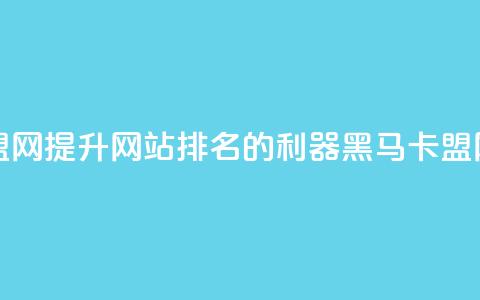 黑马卡盟网 - 提升网站排名的利器——黑马卡盟网!  第1张