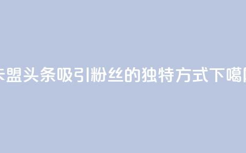 卡盟头条:吸引粉丝的独特方式  第1张 卡盟头条:吸引粉丝的独特方式  第1张
