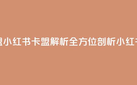 小红书卡盟(小红书卡盟解析全方位剖析小红书卡盟平台) 第1张 小红书卡盟(小红书卡盟解析全方位剖析小红书卡盟平台) 第1张