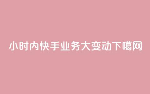 24小时内快手业务大变动  第1张 24小时内快手业务大变动  第1张