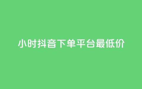 24小时抖音下单平台最低价 - 抖音24小时最低价下单平台，尽享超值优惠!  第1张