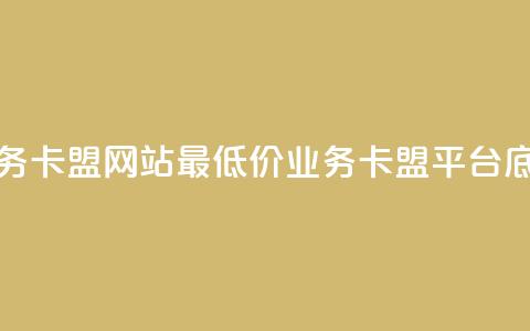 qq业务卡盟网站最低价(qq业务卡盟平台底价)  第1张