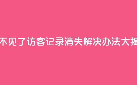 qq访客记录不见了 - QQ访客记录消失:解决办法大揭秘~  第1张 qq访客记录不见了 - QQ访客记录消失:解决办法大揭秘~  第1张