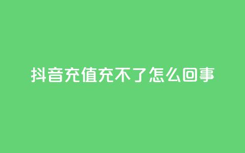 抖音充值充不了怎么回事,KS低价业务下单平台 - 拼多多转盘最后0.01解决办法 拼多多助力发布任务的软件  第1张