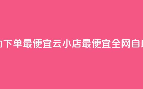 全网自助下单最便宜云小店(最便宜全网自助云小店) 第1张 全网自助下单最便宜云小店(最便宜全网自助云小店) 第1张