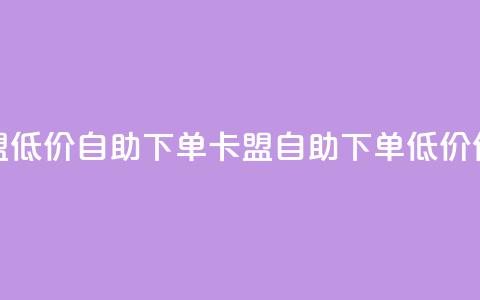 QQ卡盟低价自助下单(QQ卡盟自助下单低价优惠)  第1张