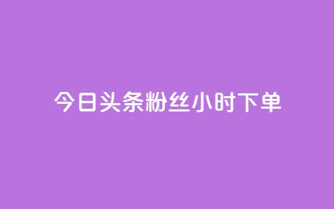 今日头条粉丝24小时下单 - 今日头条24小时内粉丝下单新热点解析!  第1张 今日头条粉丝24小时下单 - 今日头条24小时内粉丝下单新热点解析!  第1张