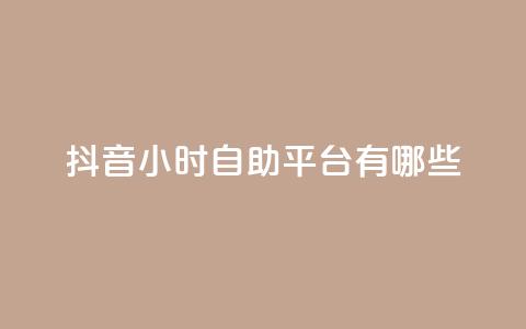 抖音24小时自助平台有哪些 - 抖音自助平台的24小时服务，你需要了解的全在这里！~  第1张