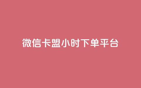 微信卡盟24小时下单平台 - 24小时便捷下单的微信卡盟平台揭秘!  第1张 微信卡盟24小时下单平台 - 24小时便捷下单的微信卡盟平台揭秘!  第1张