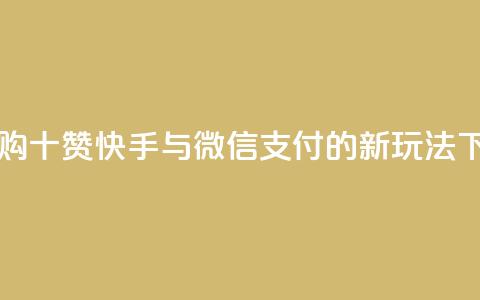 一元购十赞 快手与微信支付的新玩法  第1张 一元购十赞 快手与微信支付的新玩法  第1张