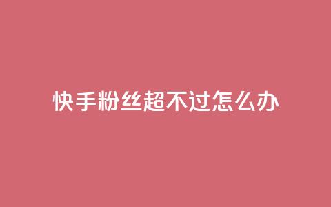 快手粉丝超不过1980怎么办 - 快手粉丝数量不超过1980该如何处理~  第1张 快手粉丝超不过1980怎么办 - 快手粉丝数量不超过1980该如何处理~  第1张