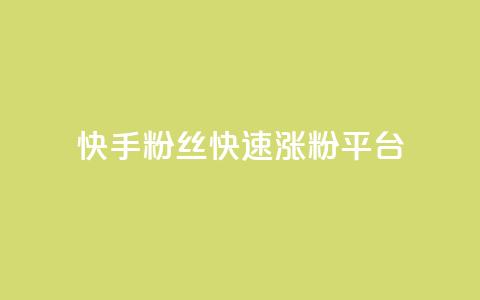 快手粉丝快速涨粉平台 - 快手增粉利器：轻松获取大量粉丝~  第1张