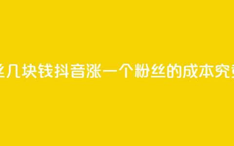 抖音涨一个粉丝几块钱(抖音涨一个粉丝的成本究竟是多少)  第1张 抖音涨一个粉丝几块钱(抖音涨一个粉丝的成本究竟是多少)  第1张