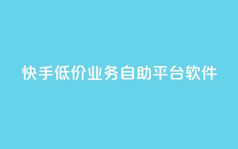 快手低价业务自助平台软件 - 快手推出低价自助平台软件助力业务发展!  第1张 快手低价业务自助平台软件 - 快手推出低价自助平台软件助力业务发展!  第1张