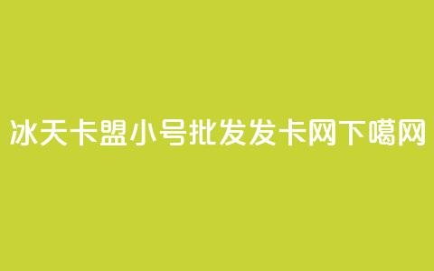 冰天卡盟 - vx小号批发发卡网  第1张 冰天卡盟 - vx小号批发发卡网  第1张