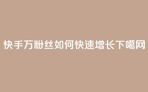 快手1万粉丝如何快速增长?  第1张 快手1万粉丝如何快速增长?  第1张
